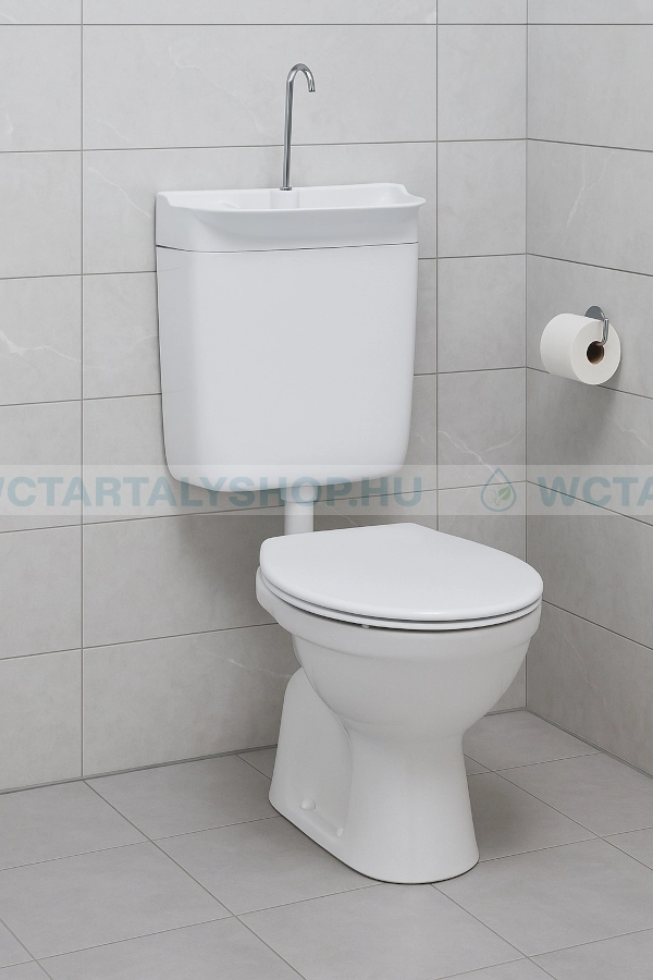 ECOSYSBOX ROUND WC tartály kézmosóval (Kombi WC tartály és kézmosó) - Fehér - ABS műanyag - ECOSYSBOX Round kézmosós WC tartály